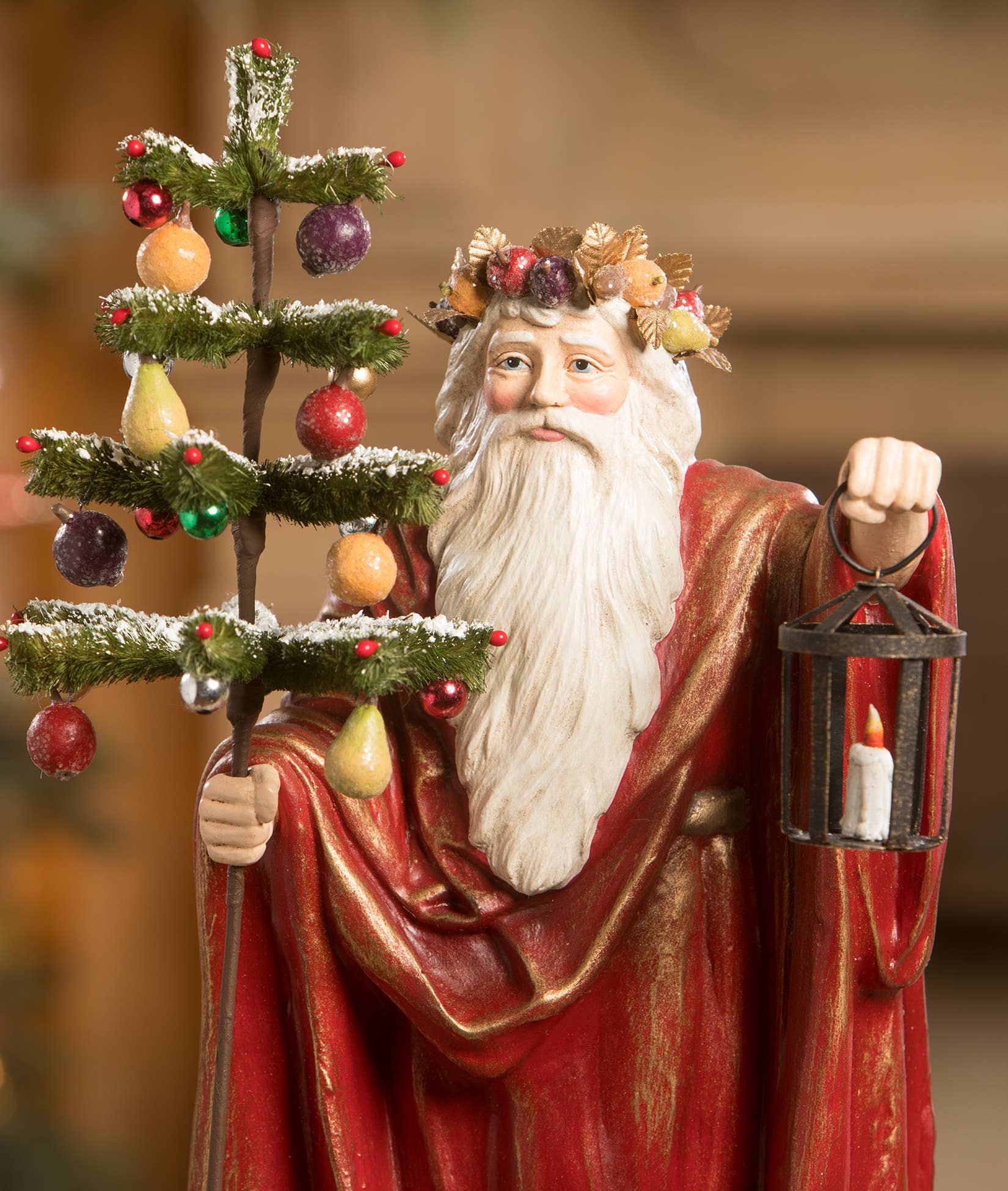 Bethany Lowe Designs - Elegant Lighting the Way Santa - Image 3