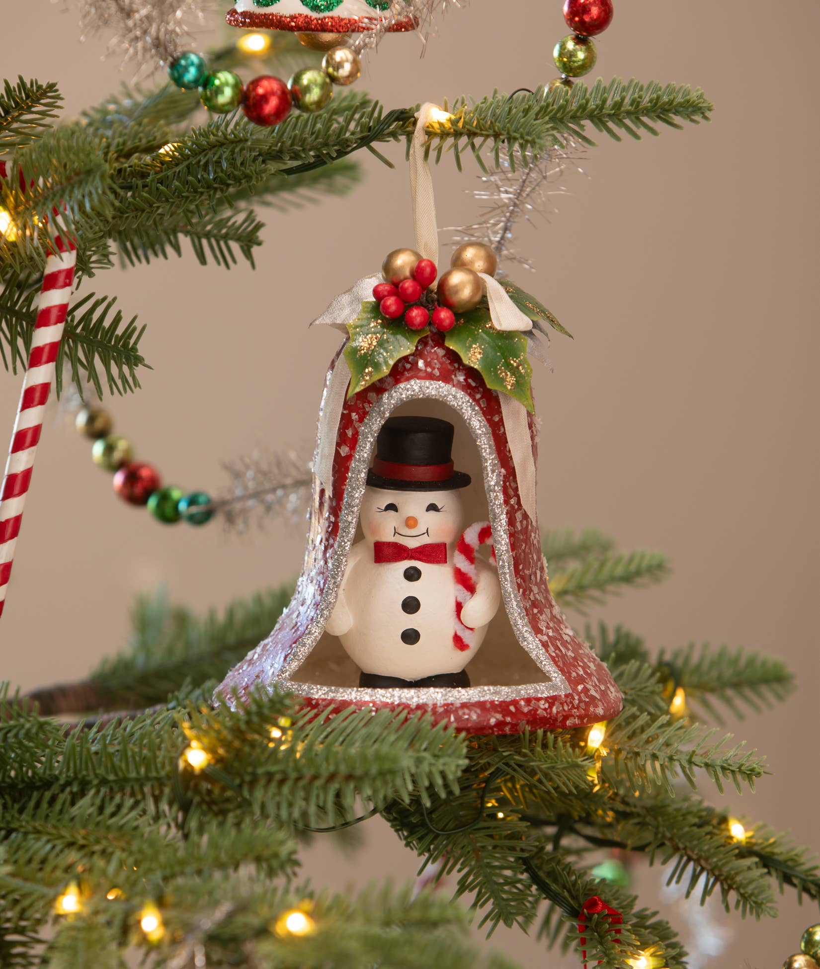Bethany Lowe Designs - Kitschmas Snowman in Bell - Image 4