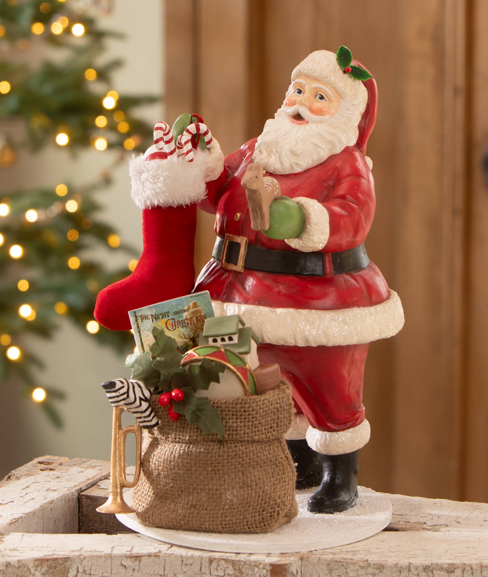 Bethany Lowe Designs - Santa Filling the Stocking - Image 3