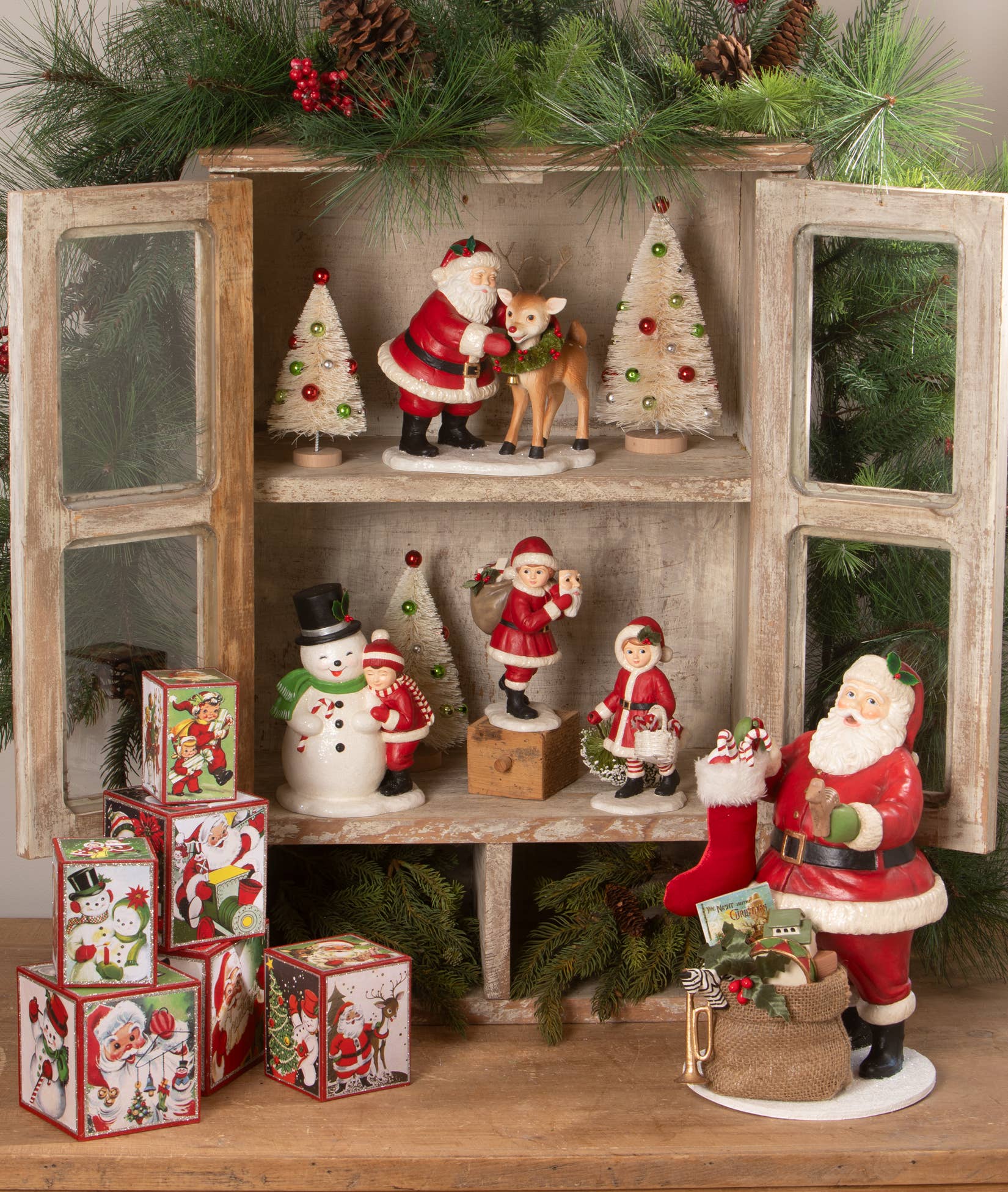 Bethany Lowe Designs - Santa Filling the Stocking - Image 4
