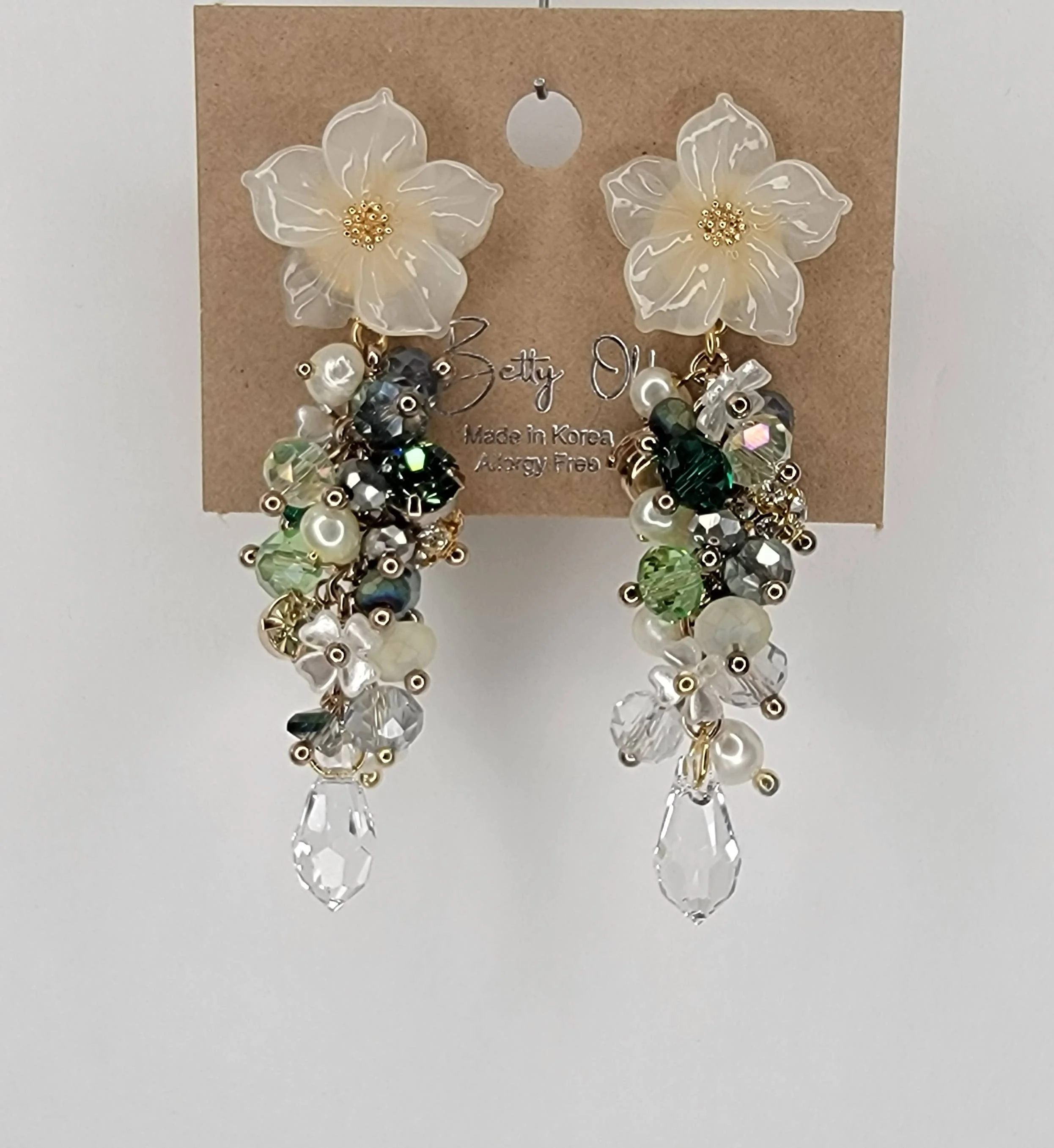 Handmade Dangle Earrings-WHITE FLOWER - Image 20