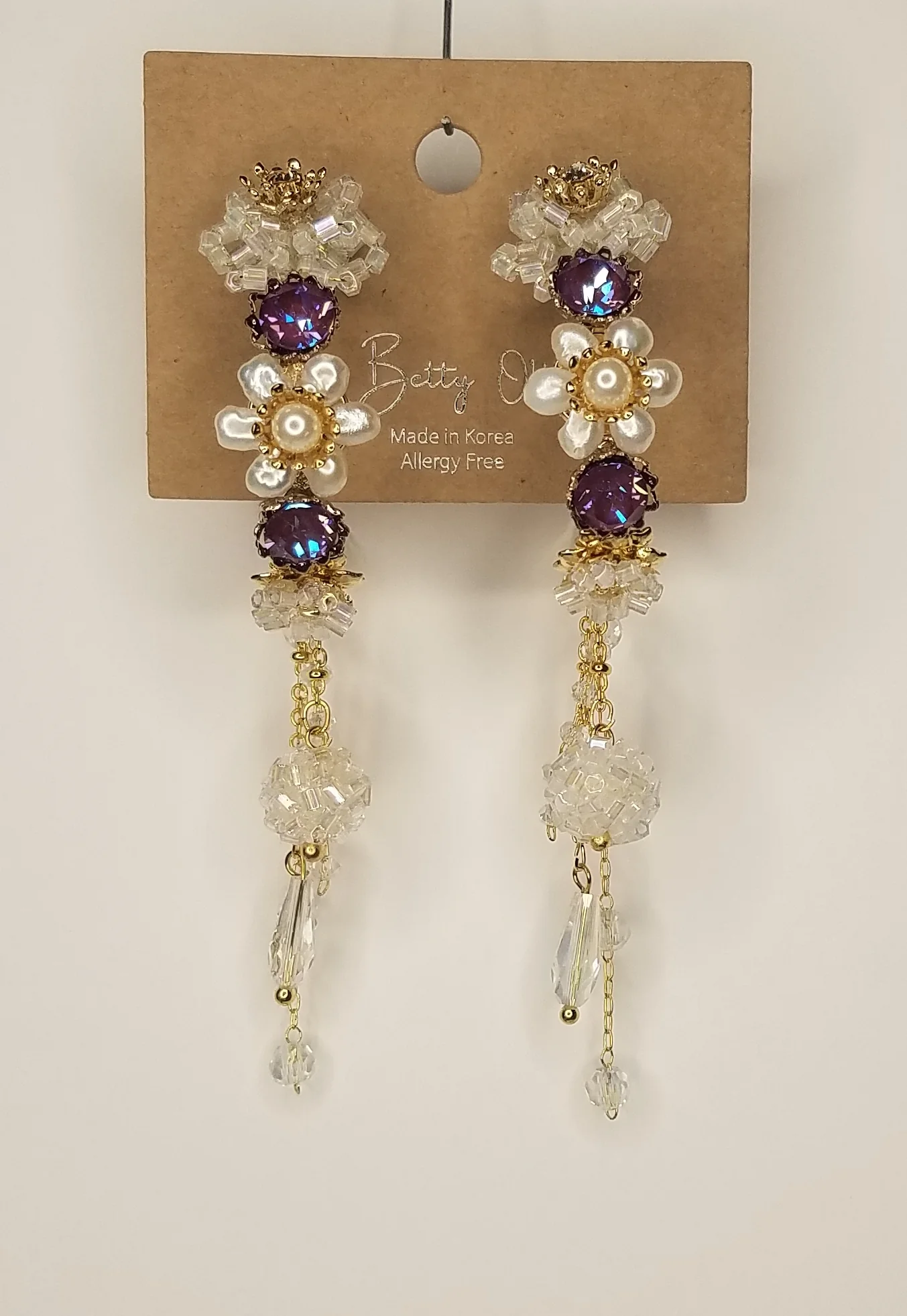 Handmade Fancy Hoop Earrings w/ Swarovski elements - Image 3