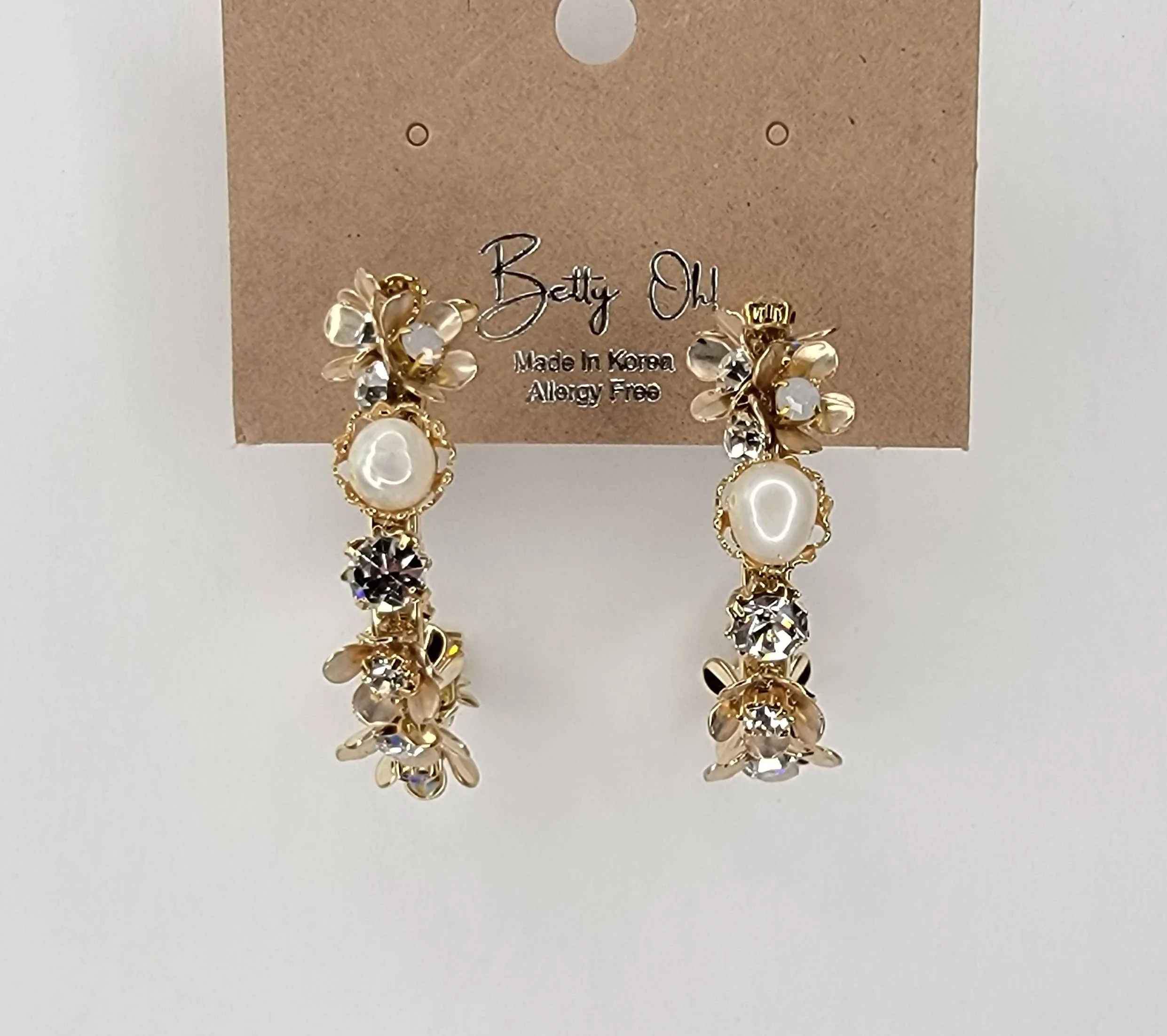 Handmade Flower Hoop Earrings. - Image 3