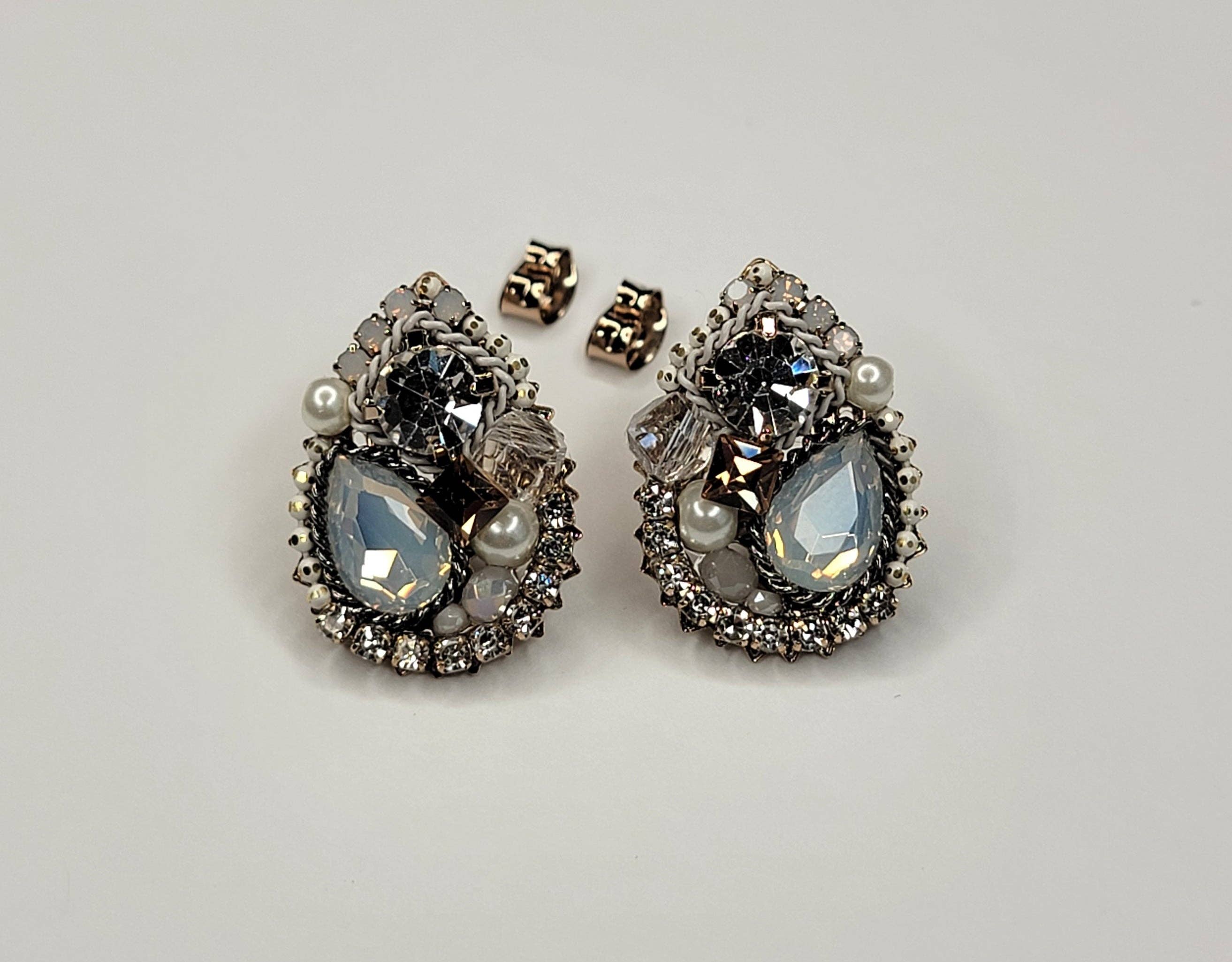 Handmade Post Earring-Pearl and White - Image 2