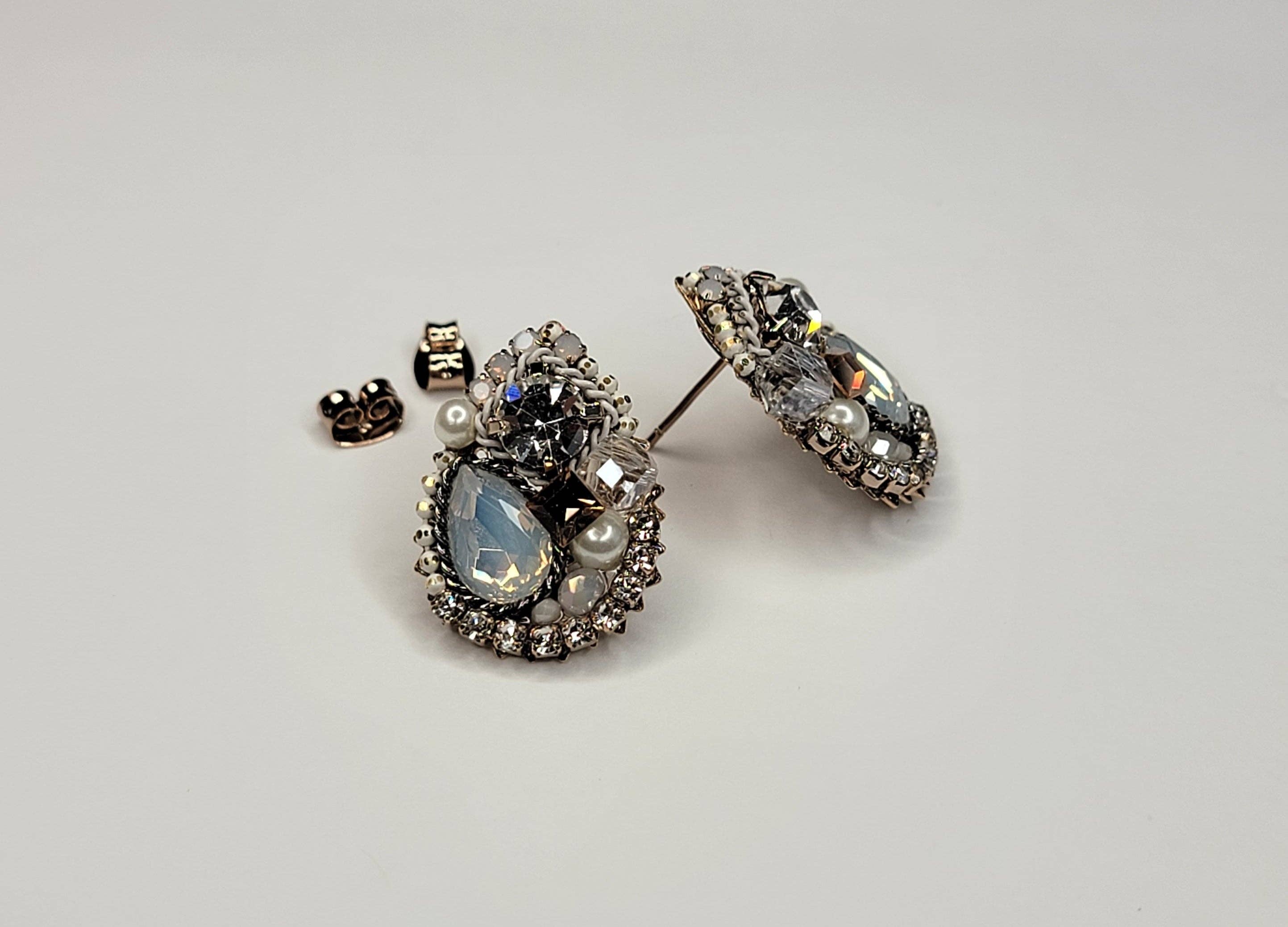 Handmade Post Earring-Pearl and White - Image 4
