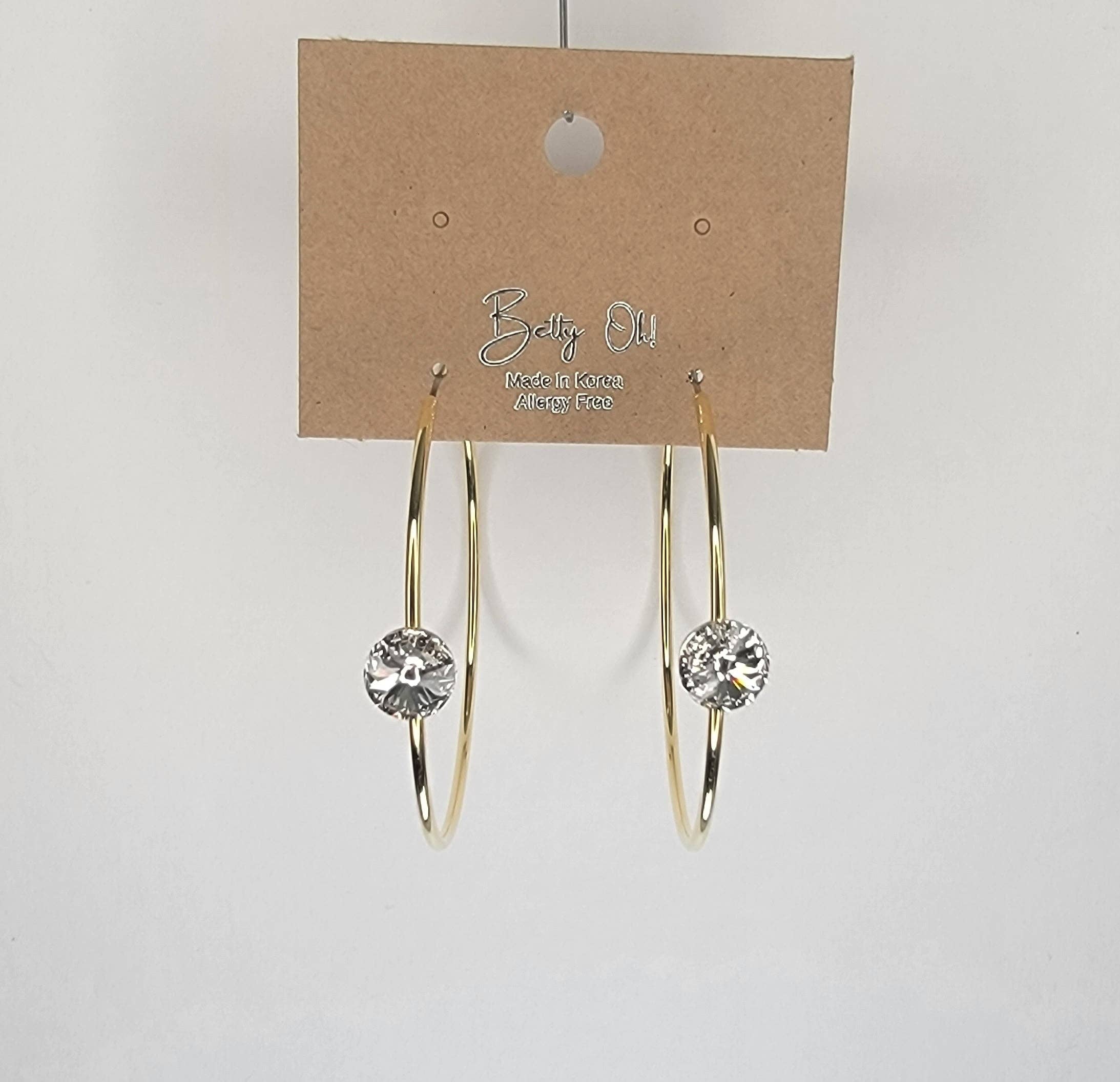 Single Stone Hoop Earring - Image 5