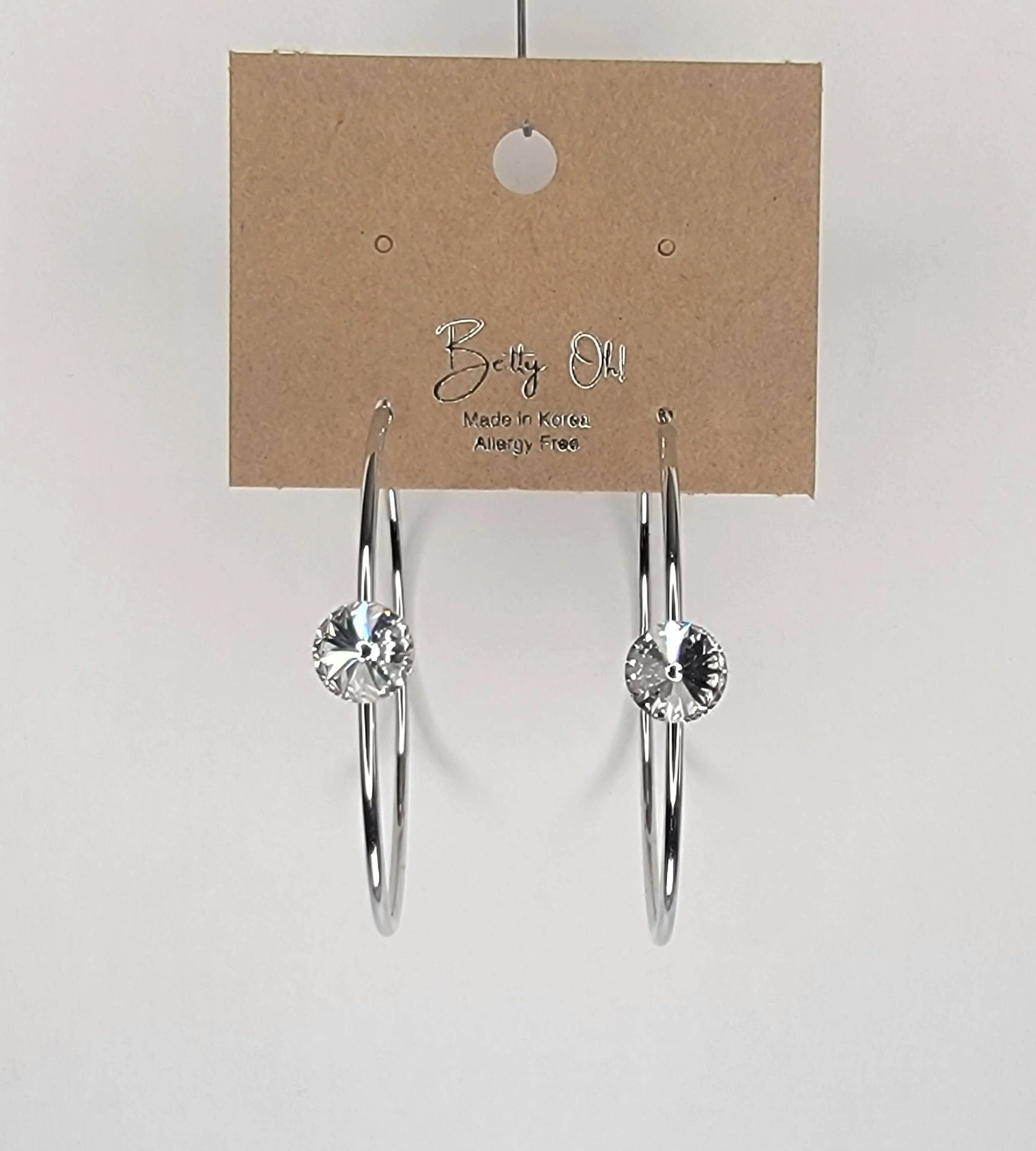 Single Stone Hoop Earring - Image 6