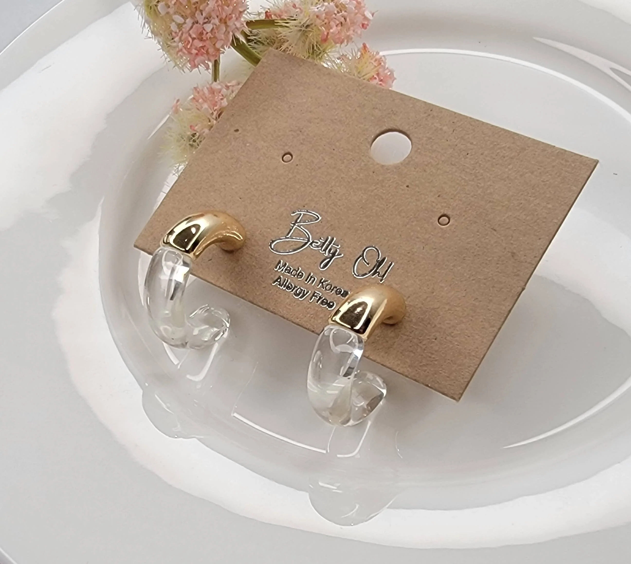 TWO TONE HOOP EARRINGS. - Image 2