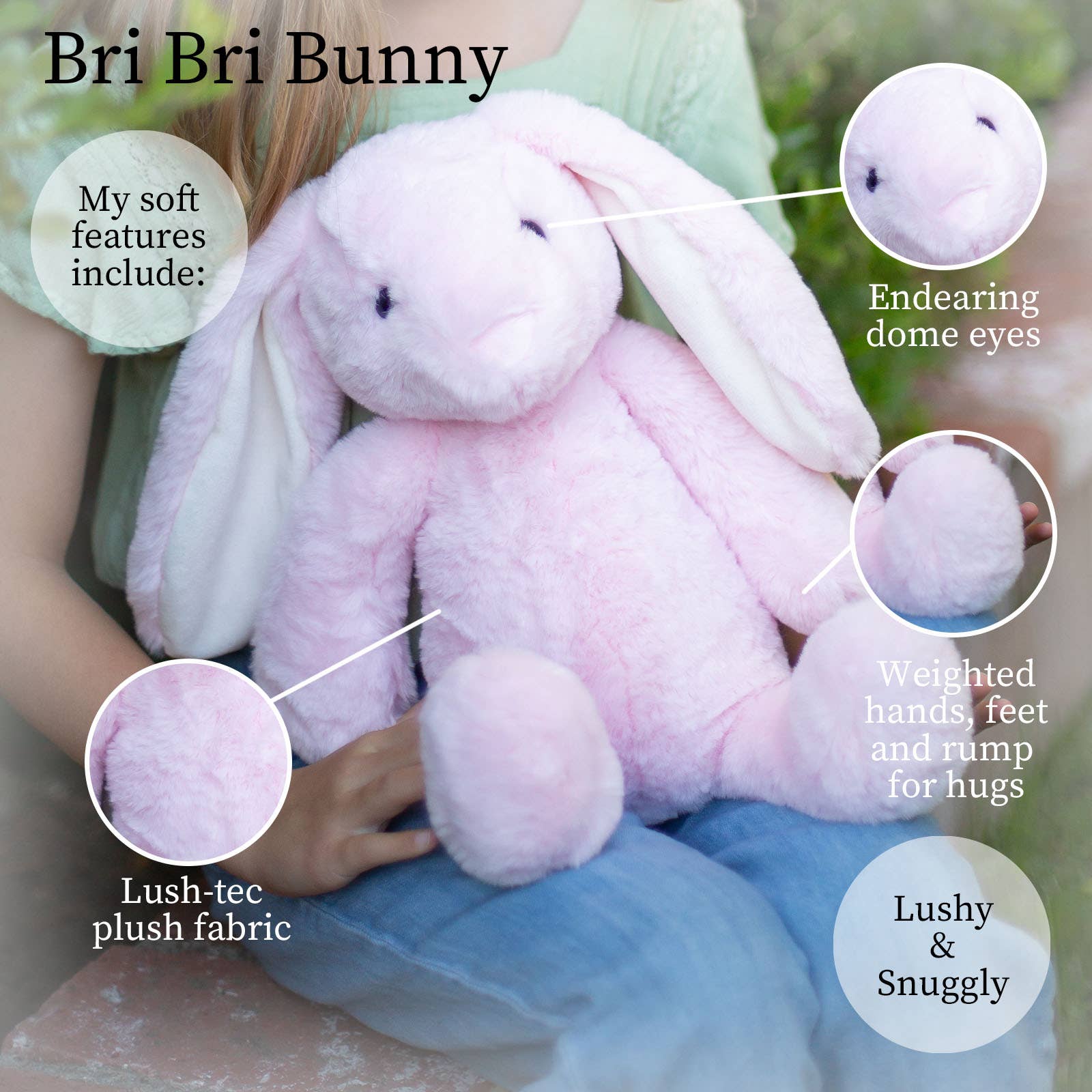 16 in - Pink Plush Bunny - Image 3