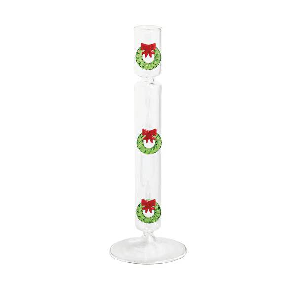 Wreath Glass Taper Holder