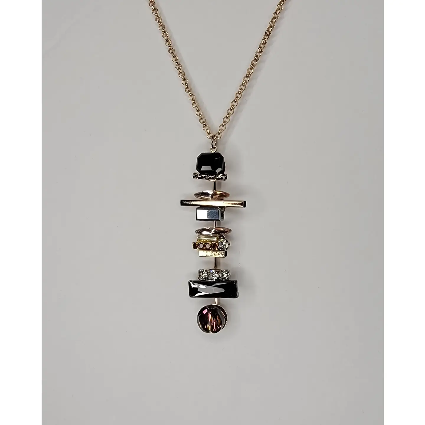 Black Handmade Crystal Necklace