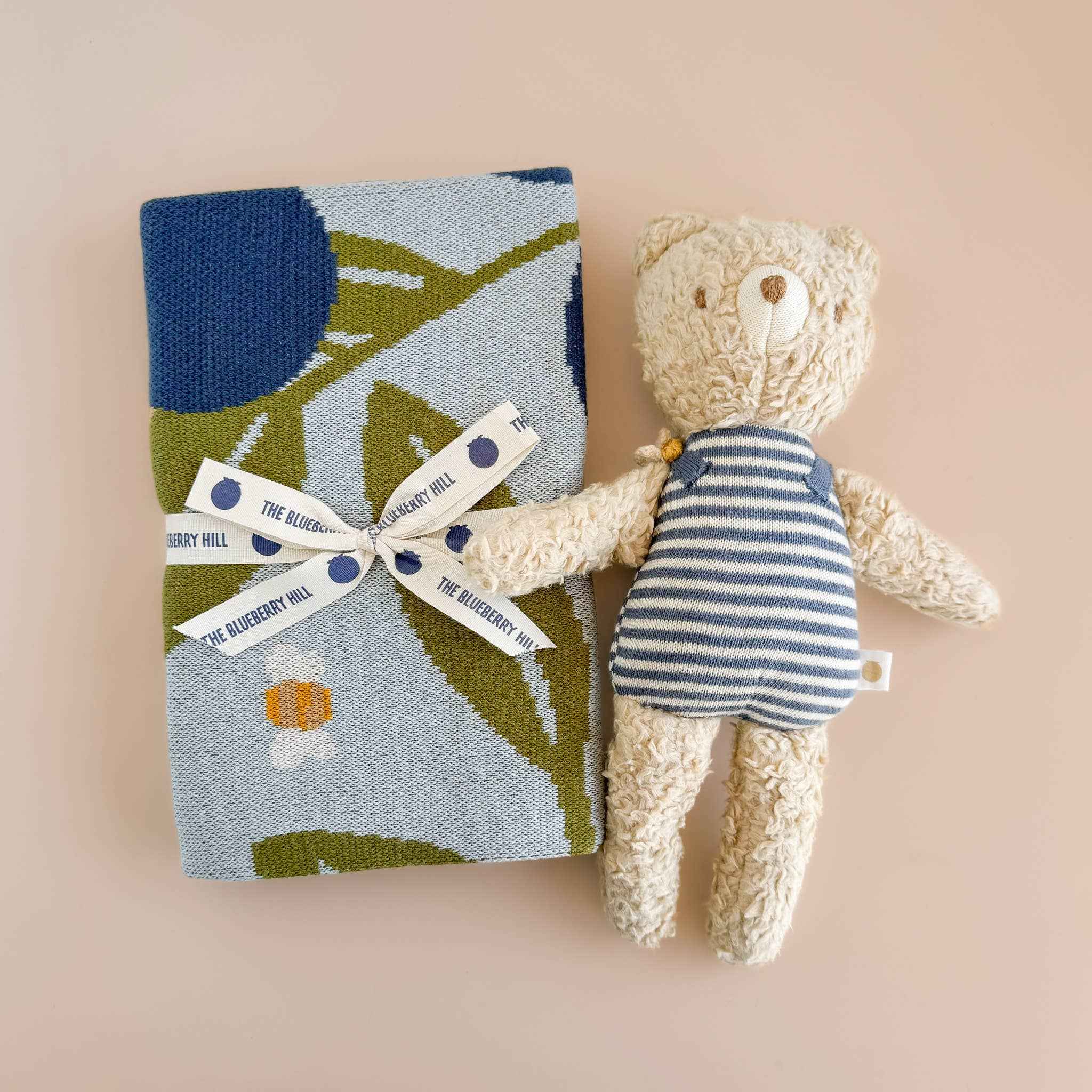 Blanket Blueberry Bear Bee Organic Cotton - Image 6