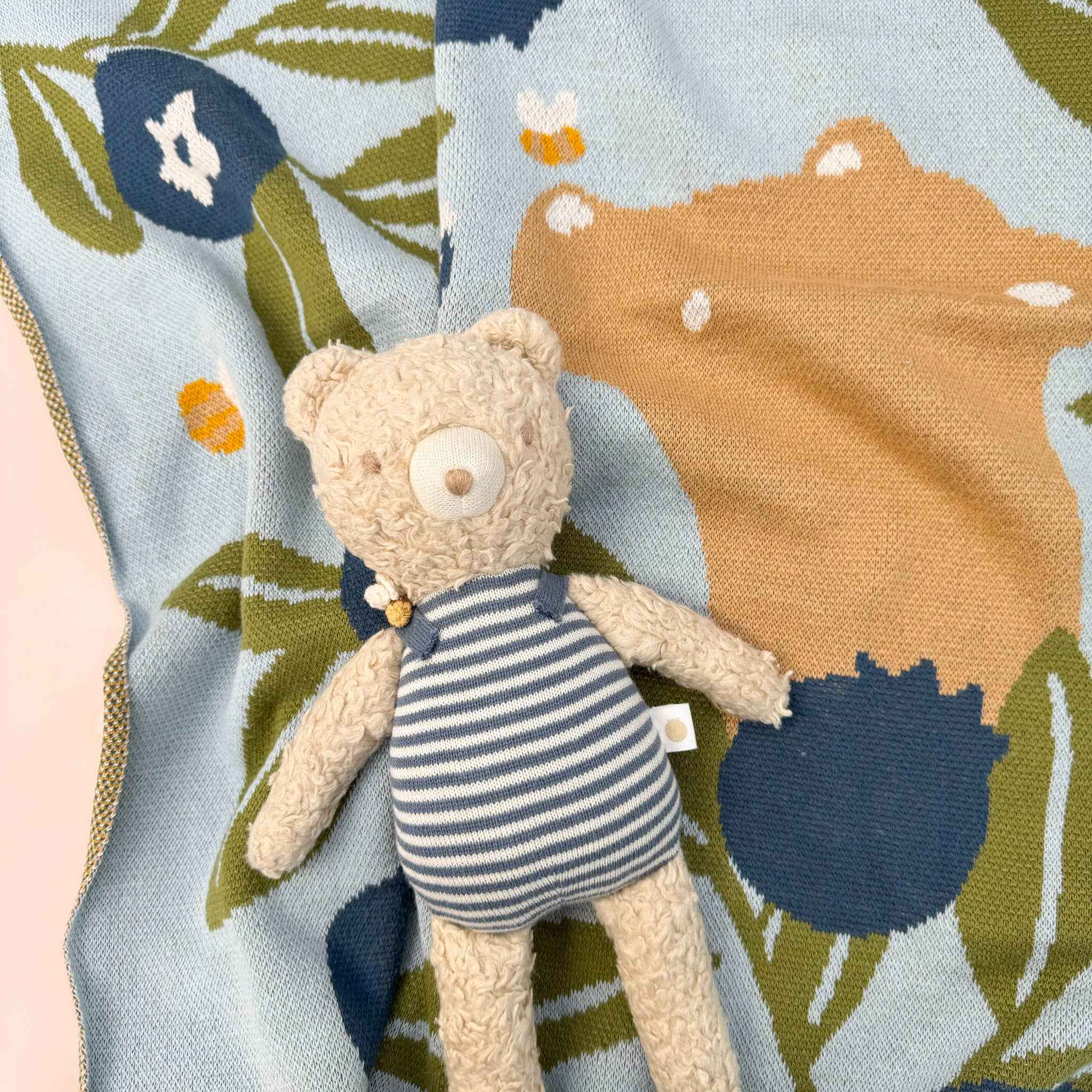 Blanket Blueberry Bear Bee Organic Cotton - Image 8