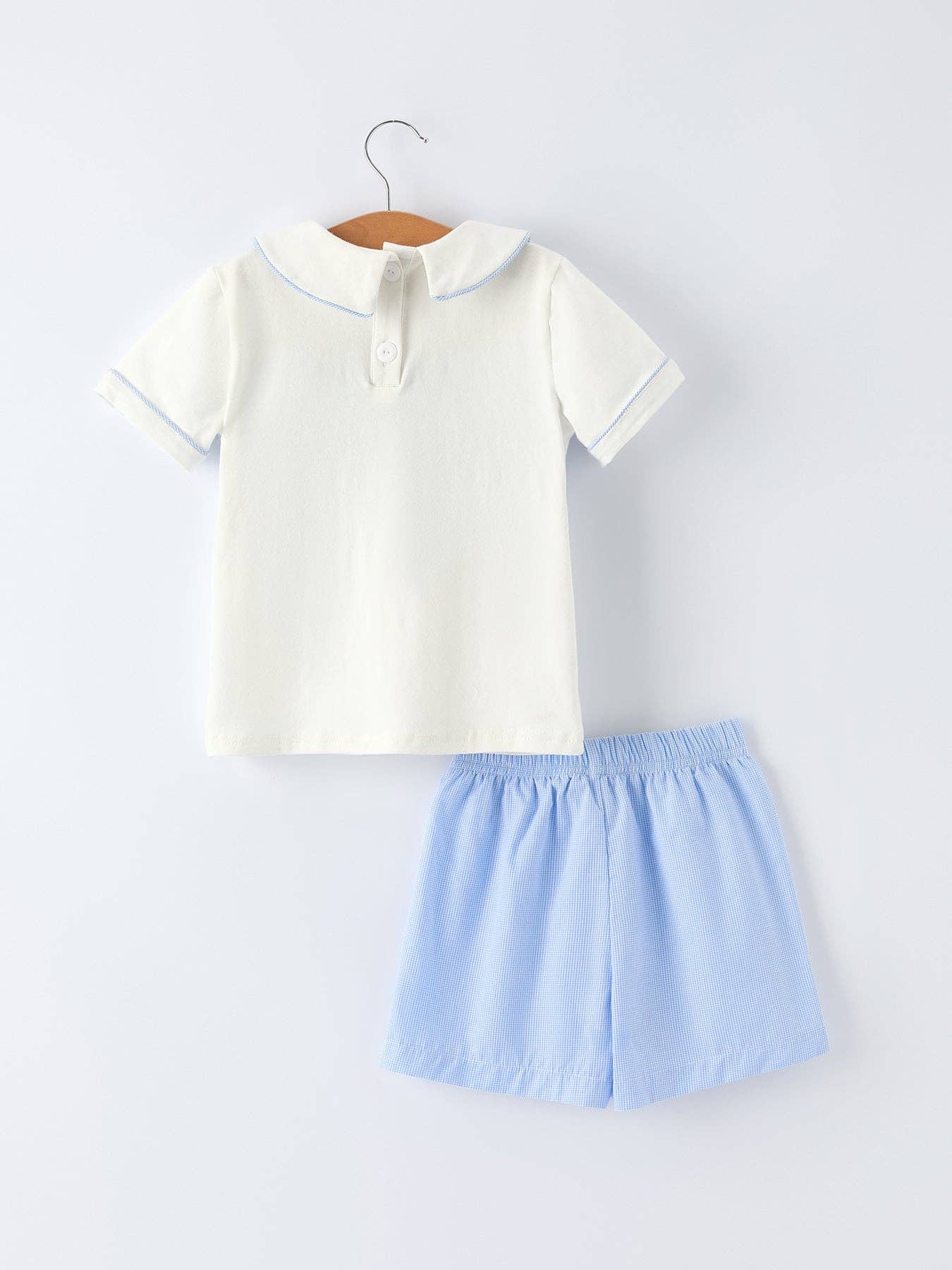 Blue Smocked Church Christ Bishop Christening Toddler Set: 2 - Image 2