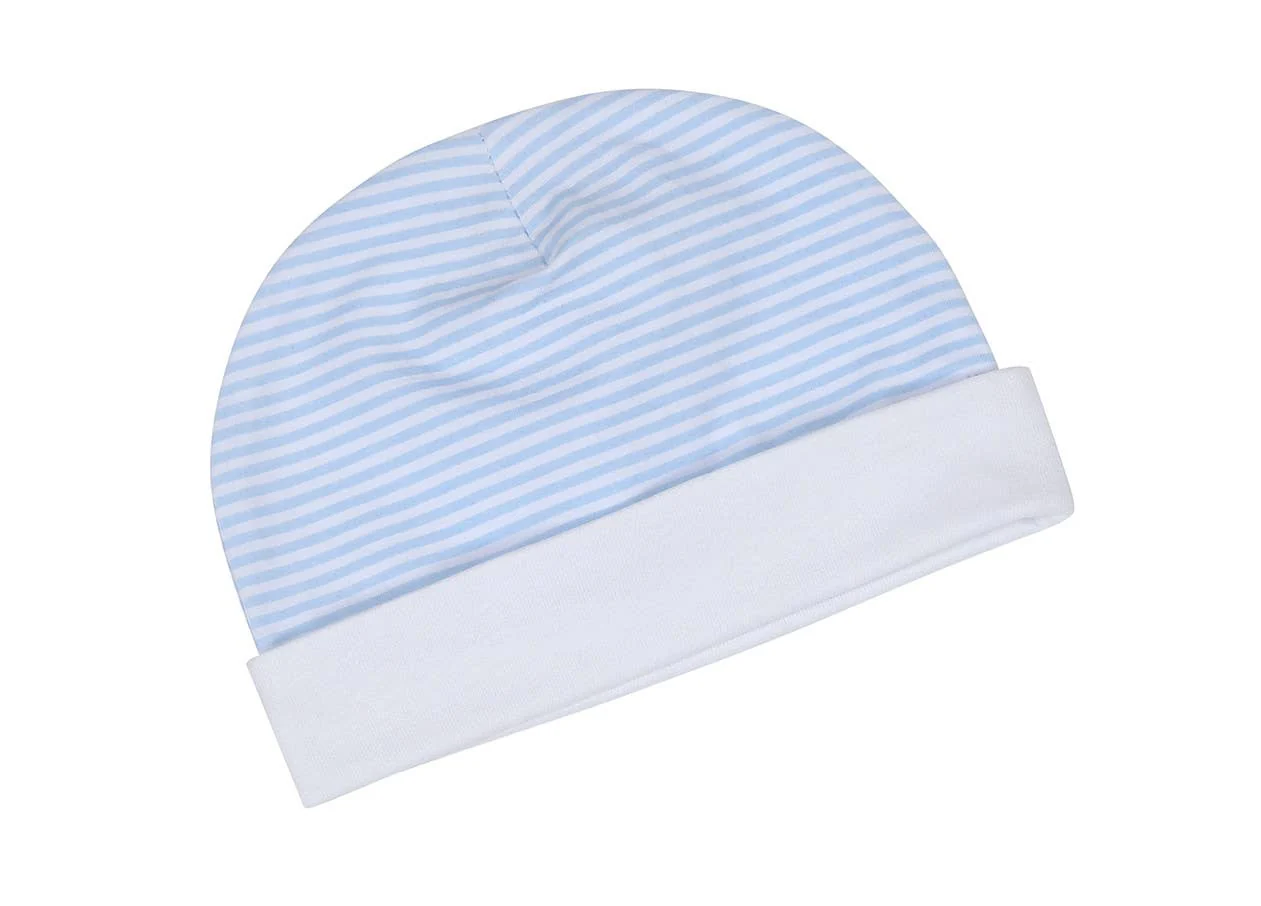 Blue Wonderfully Made Bamboo Sack Gown & Cap: 3 Months - Image 2