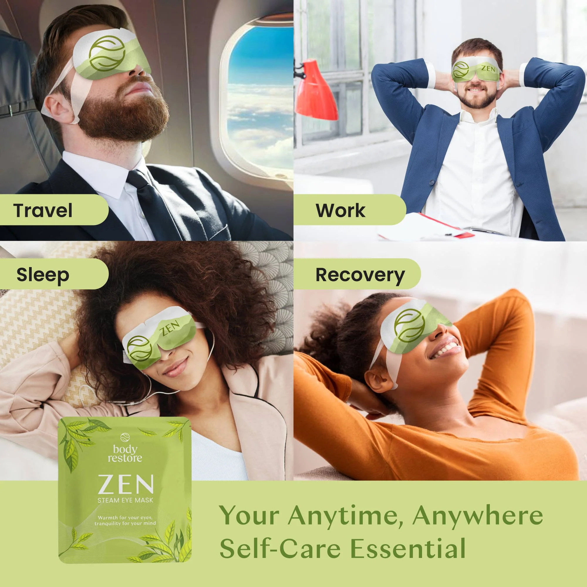 body restore - Green Tree Steam Eye Mask (5 pack) - Image 7