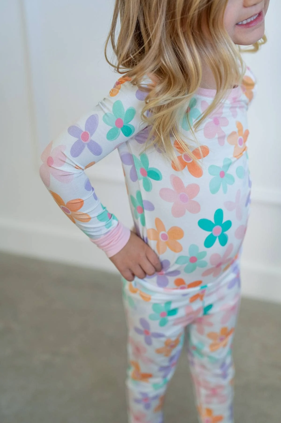 Boosh Baby - Retro Daisy | Two-Piece Kids Bamboo Pajama Set - Image 4