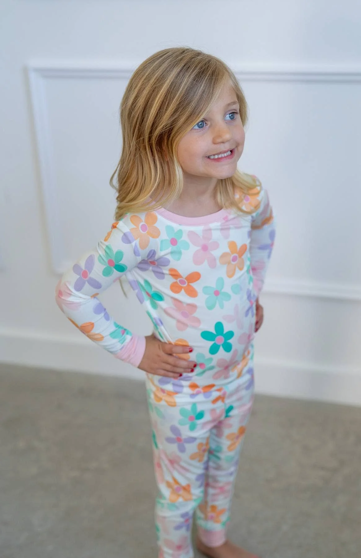 Boosh Baby - Retro Daisy | Two-Piece Kids Bamboo Pajama Set - Image 5