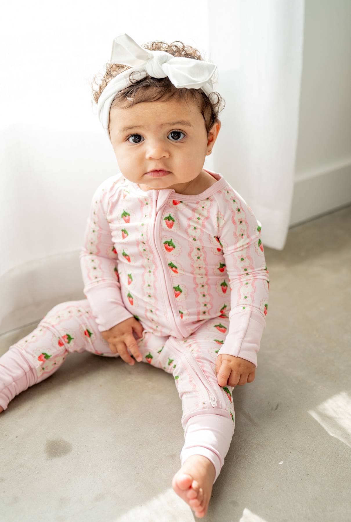 Strawberry Stripe Zippy | Kids Convertible Zip-Up Romper PJ - Image 8