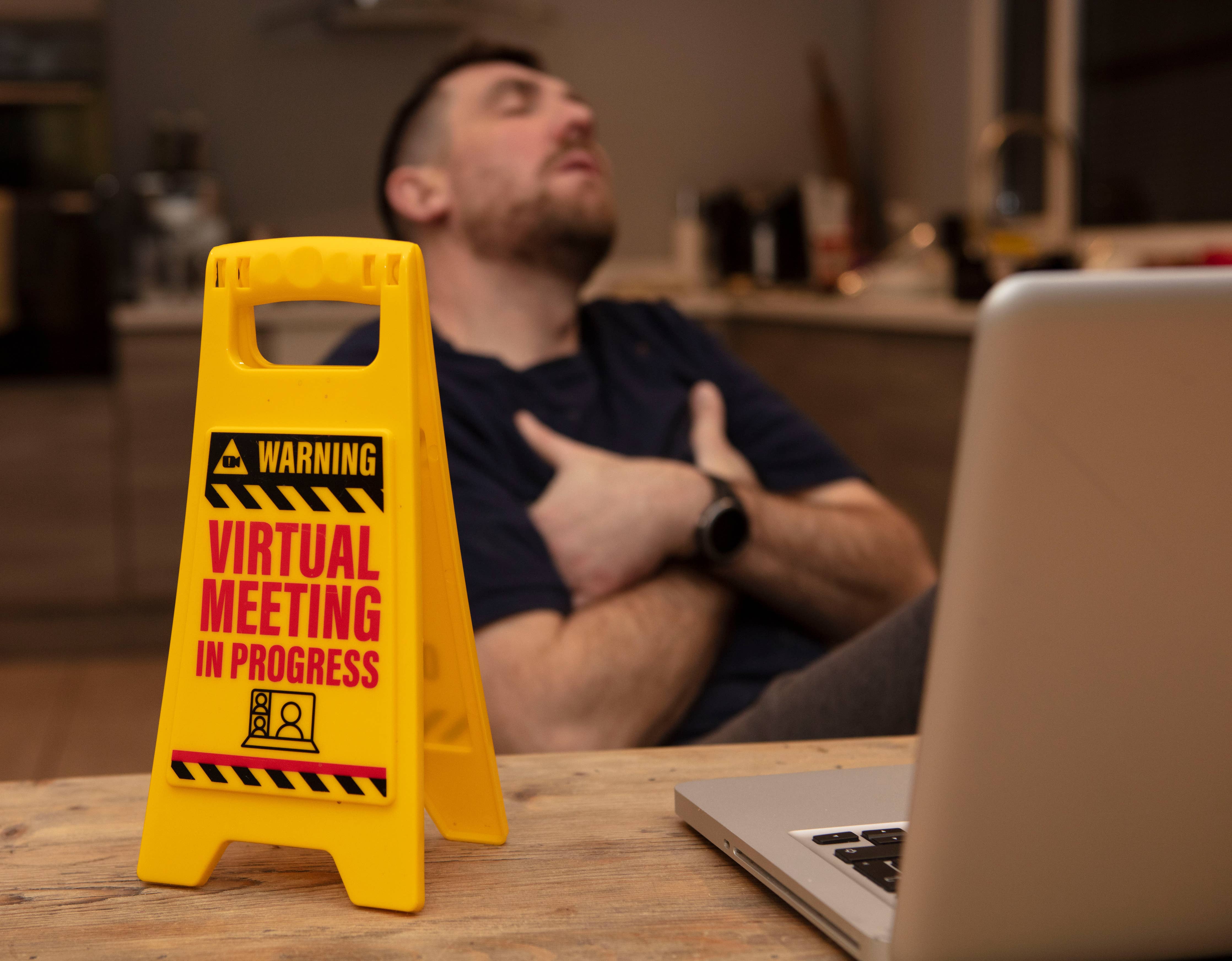 Virtual Meeting Desk Warning Sign - Joke/Gag Gifts - Image 3