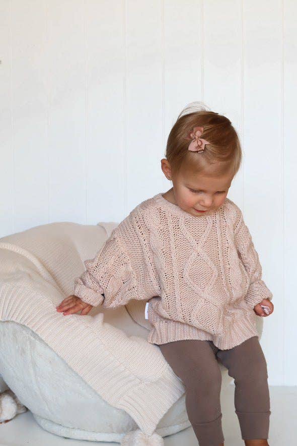 Classic Chunky Cable Knit Sweater | Hazelnut - Image 3