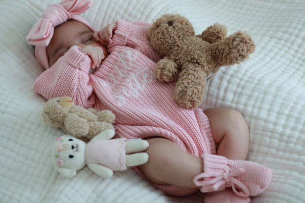 'Little Sister' Announcement Romper | Peony - Image 6