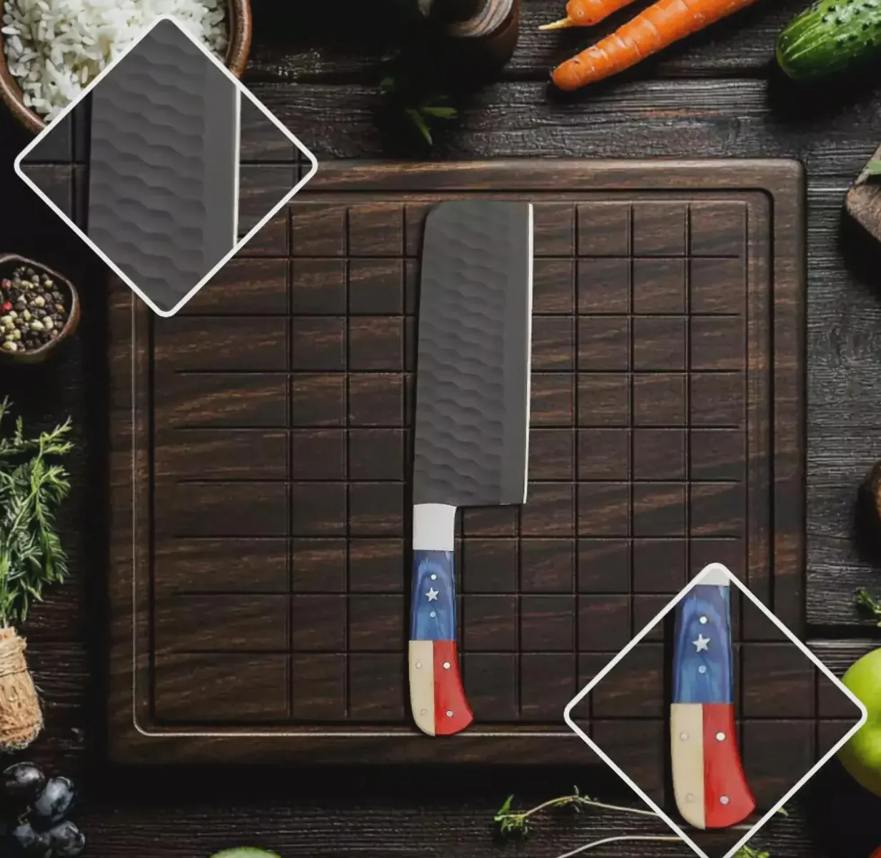 5 Pcs Chef Knife Set - American US Flag - Image 3