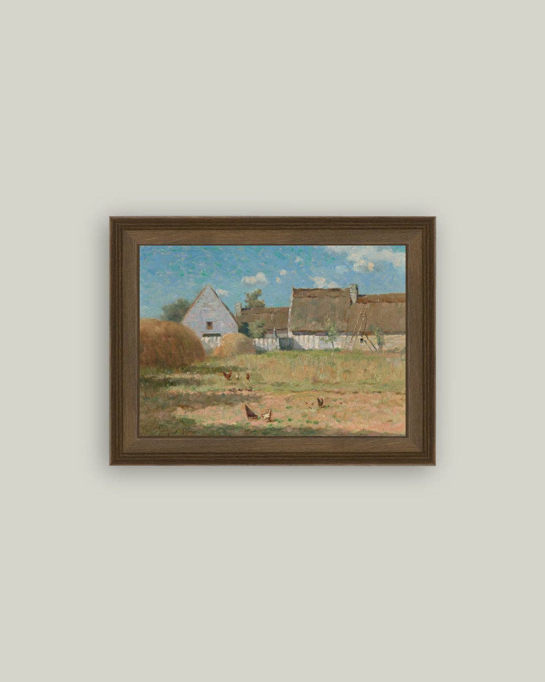 Brittany Farm Framed Antique Art: 7x5 - Image 2