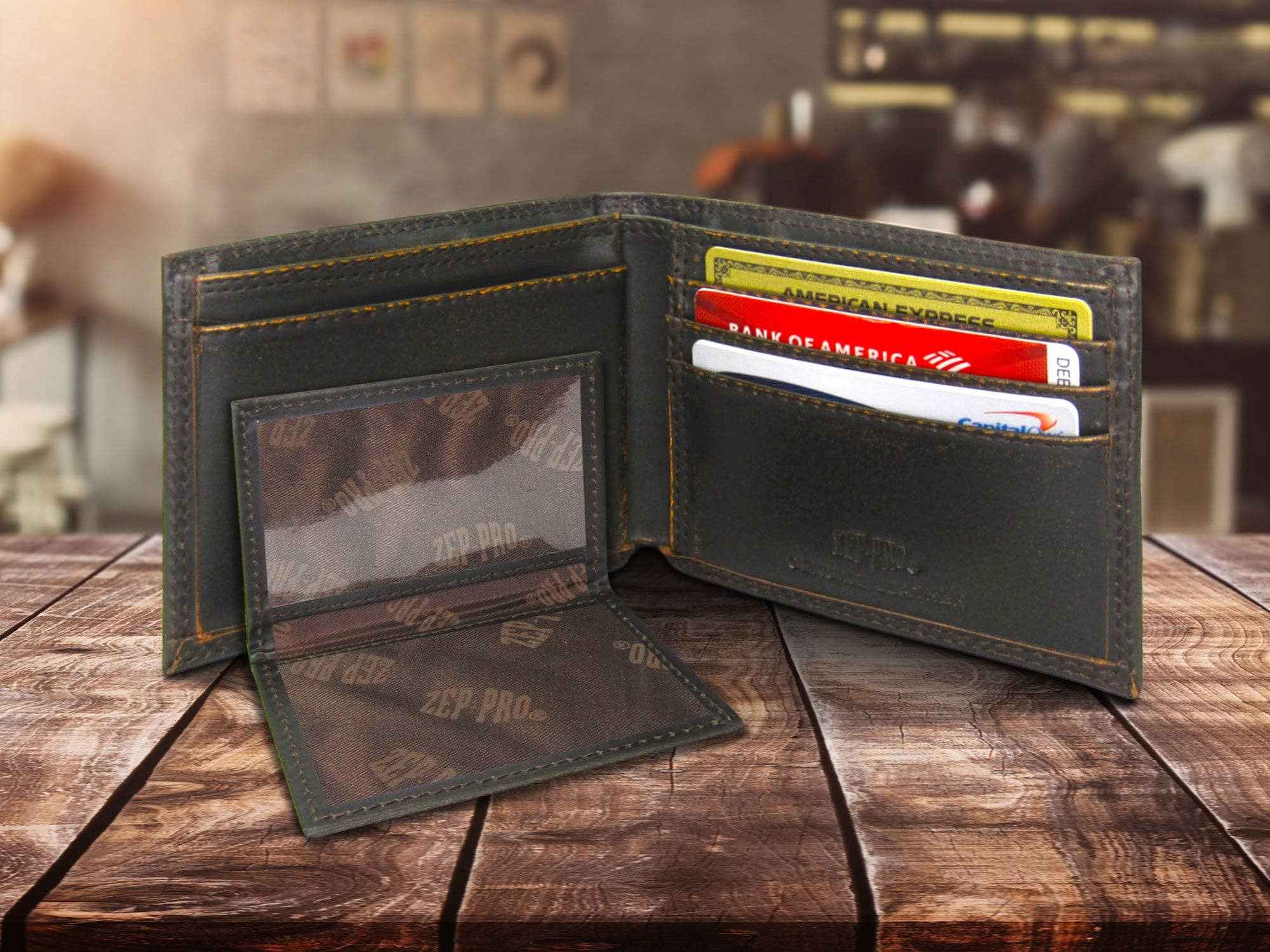 Buck Burnished Leather Bifold Wallet - Image 4