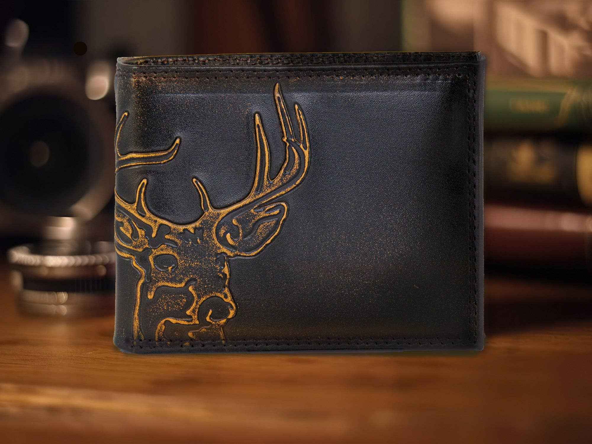 Buck Burnished Leather Bifold Wallet - Image 5