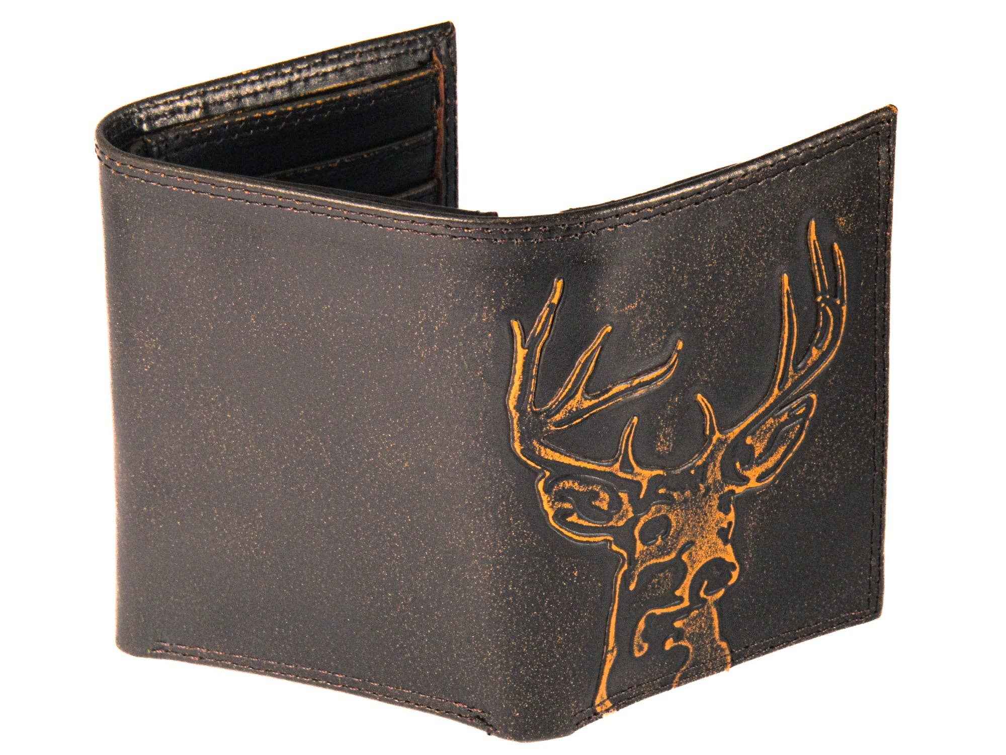 Buck Burnished Leather Trifold Wallet - Image 2