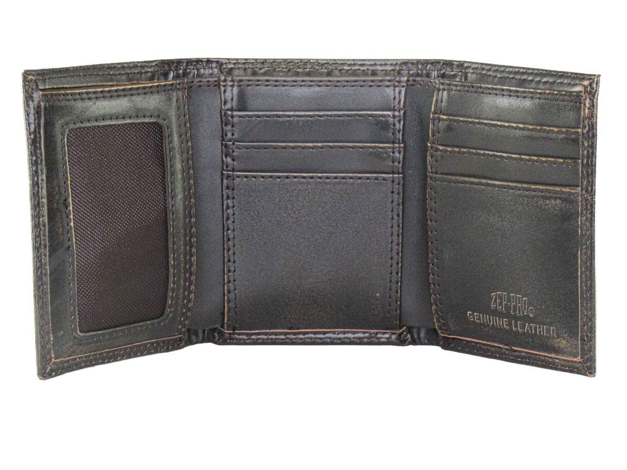 Buck Burnished Leather Trifold Wallet - Image 3