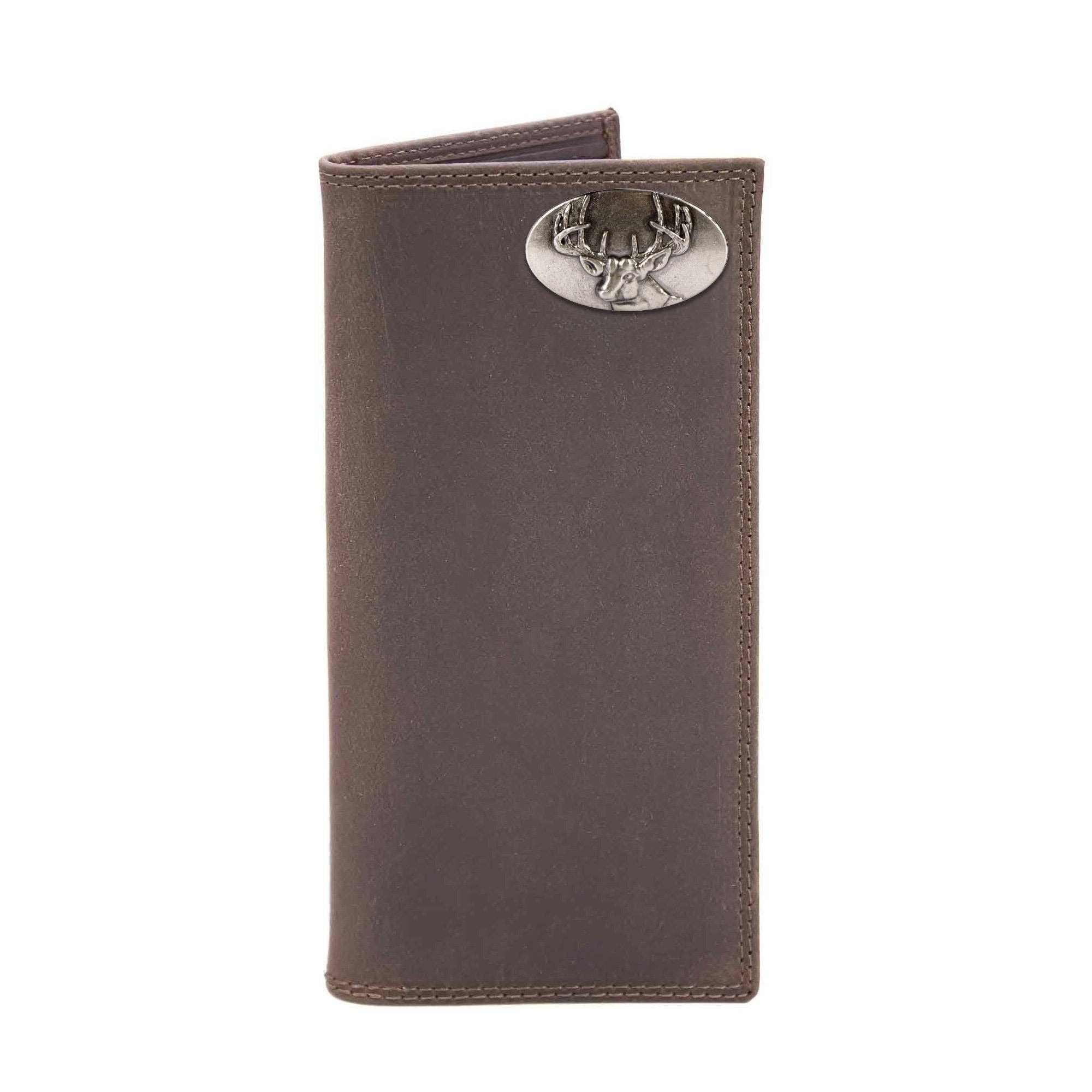 Buck Leather Roper Wallet: Crazyhorse Brown