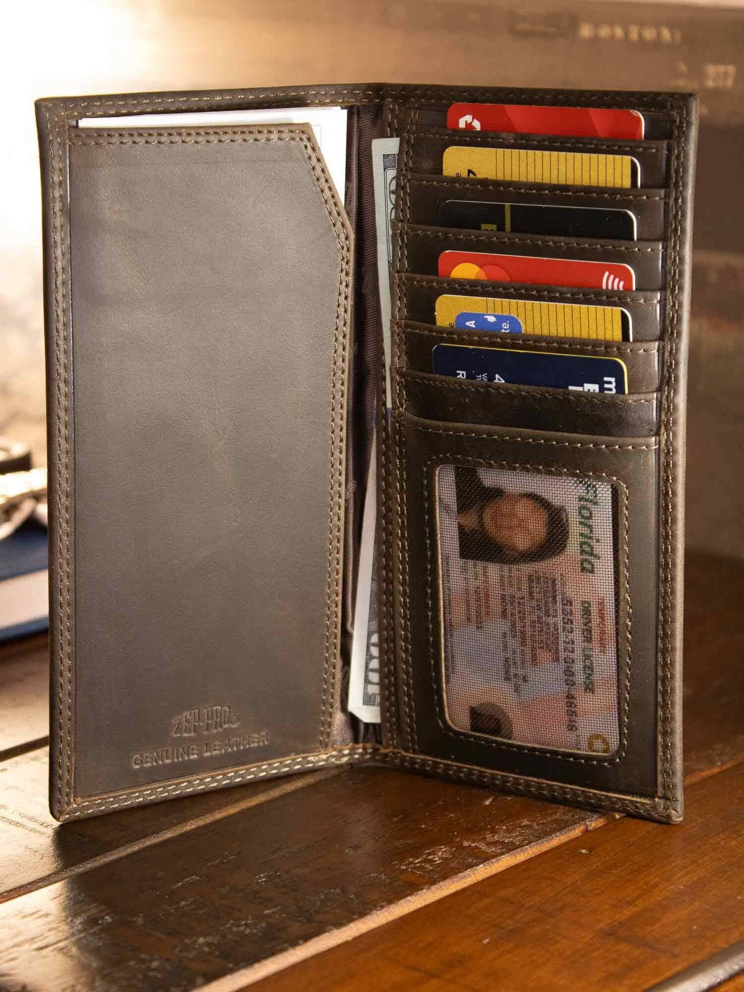 Buck Leather Roper Wallet: Crazyhorse Brown - Image 12