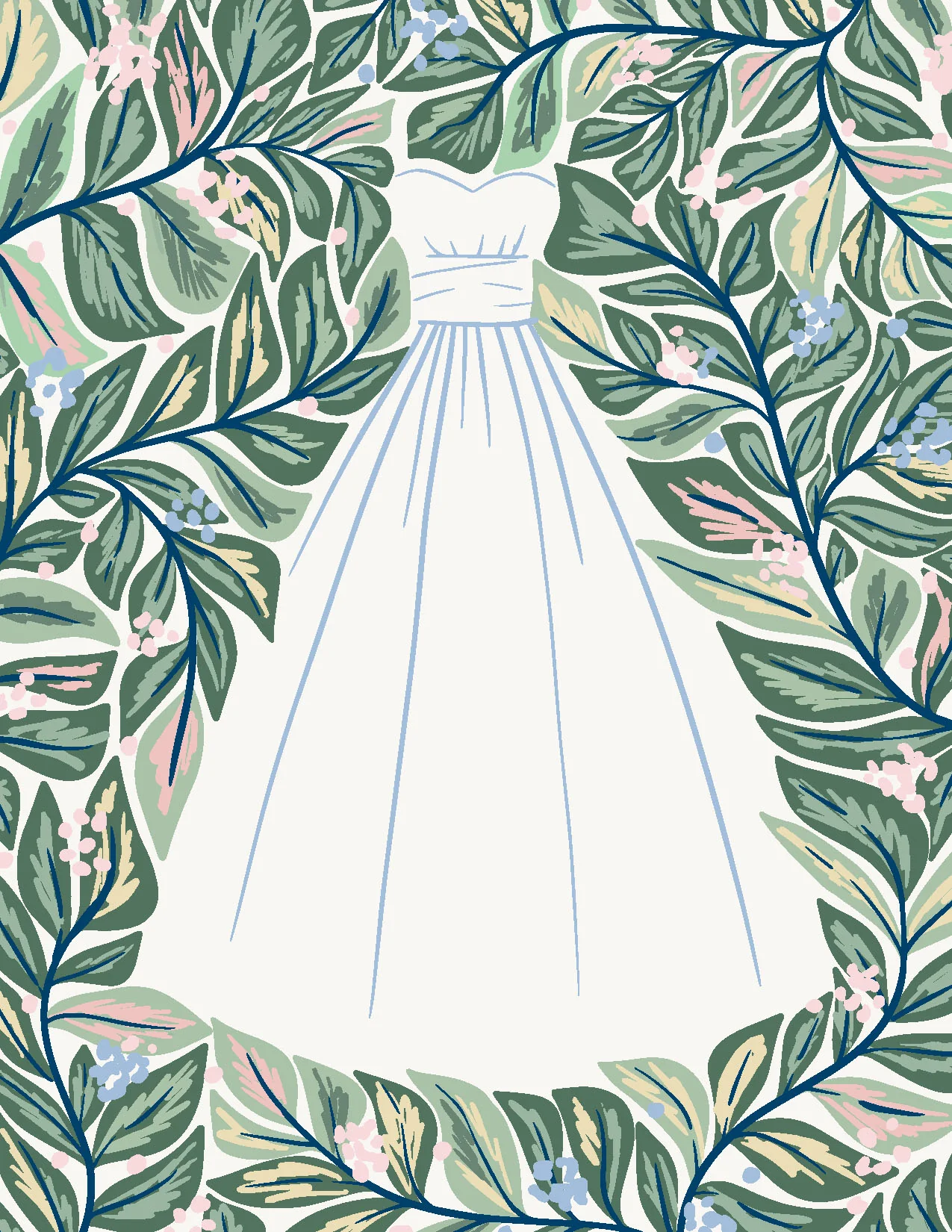 Garden Wedding Gown Greeting Card