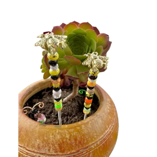 Bumblebee Fairy Garden Beaded Plant Stakes : 7 inch - Image 9
