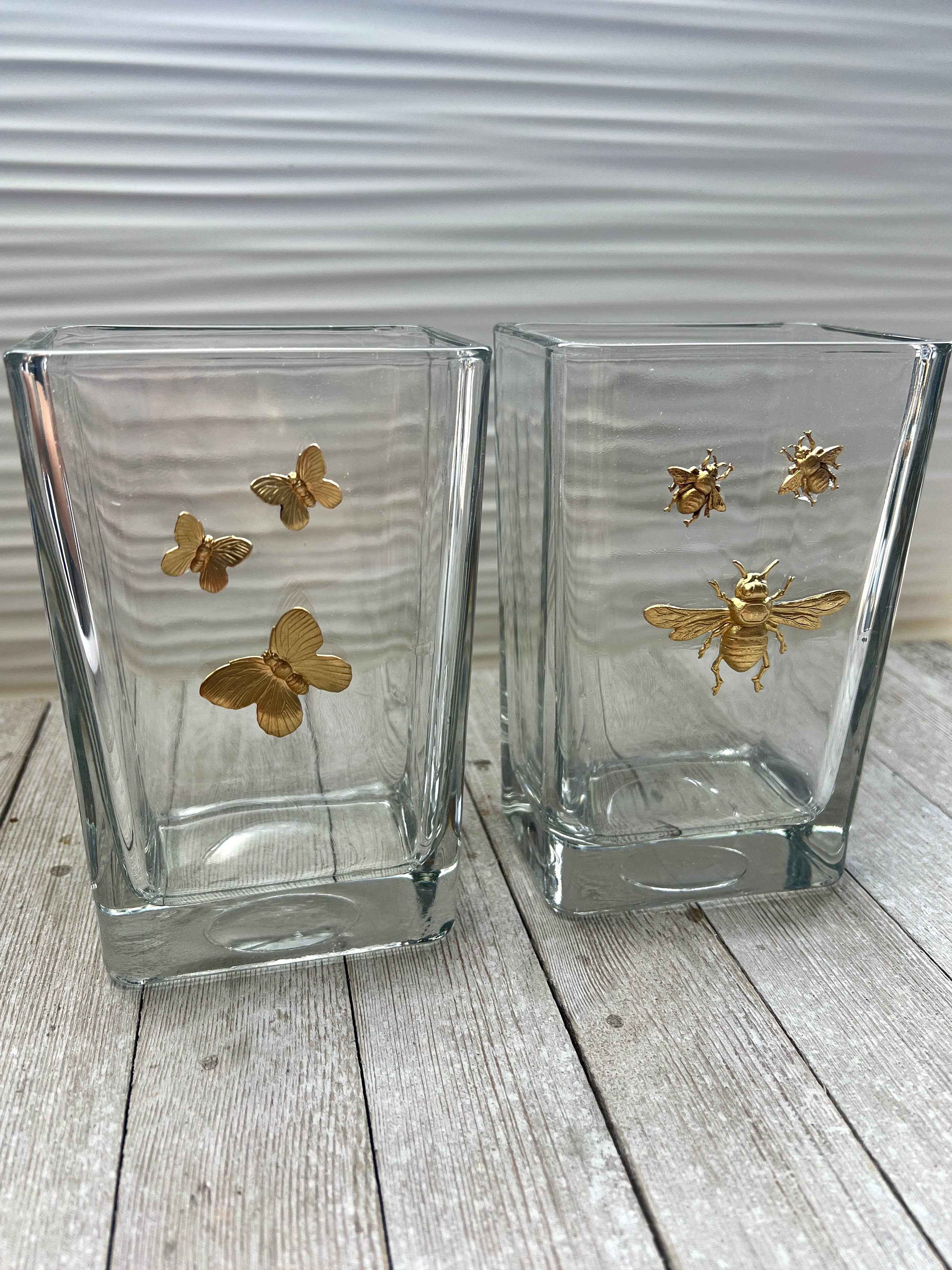 Butterflies or Bees Glass Vase : Butterfly - Image 2