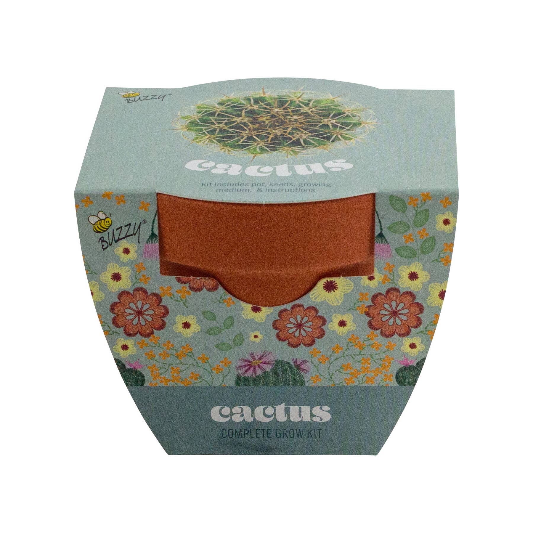 Buzzy Seeds Classic (7cm) Terra Cotta Grow Kit - Cactus - Image 3