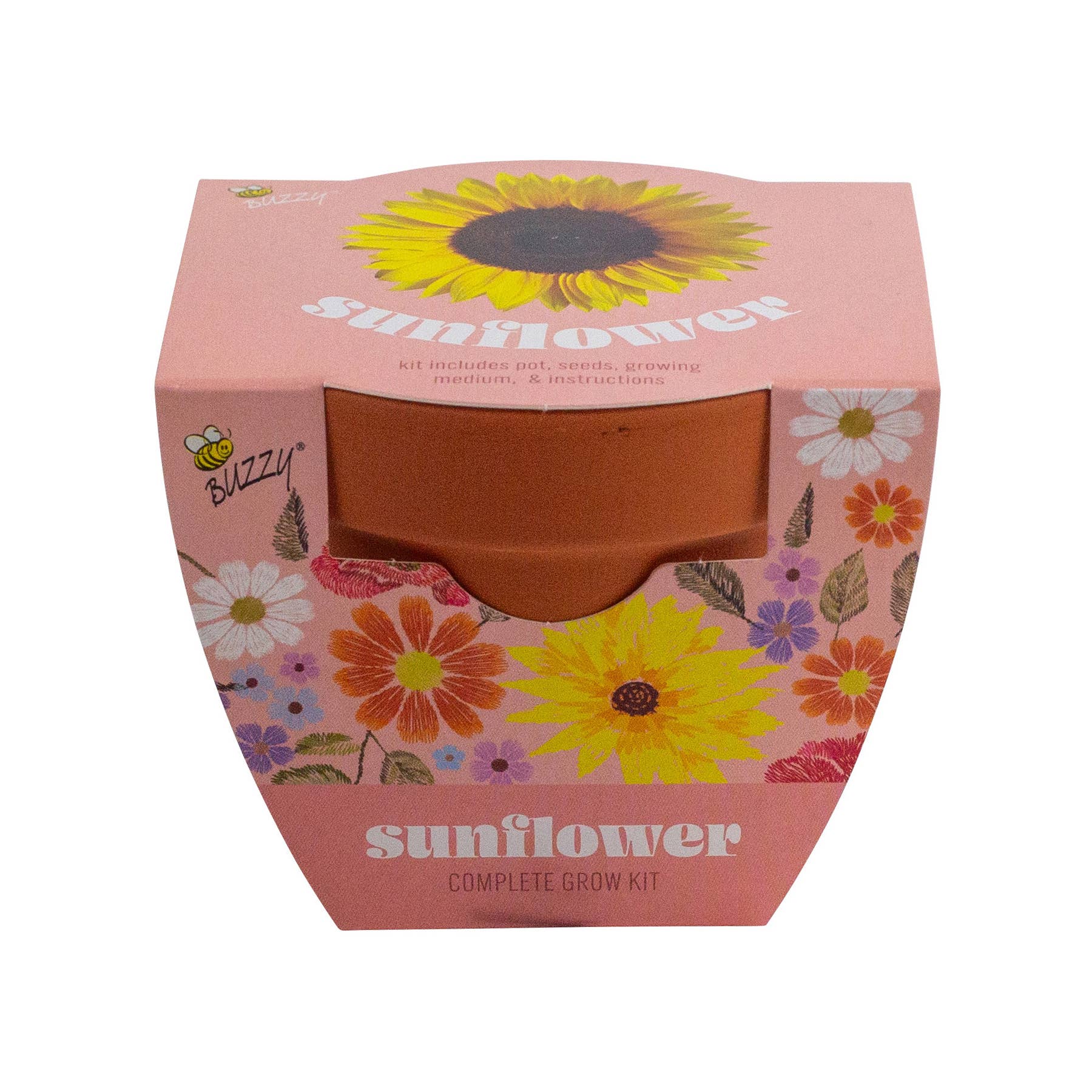 Buzzy Seeds Classic 7cm Terra Cotta Grow Kit -Sunflower - Image 3