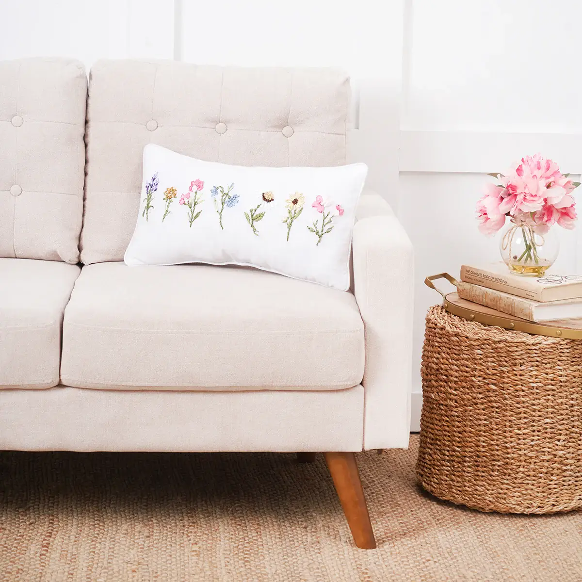 C&F Home - April Showers Floral Ribbon Art Throw Pillow - Image 2