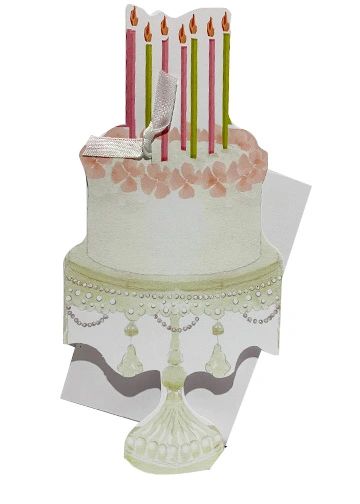 Cake with glitter greeting cards