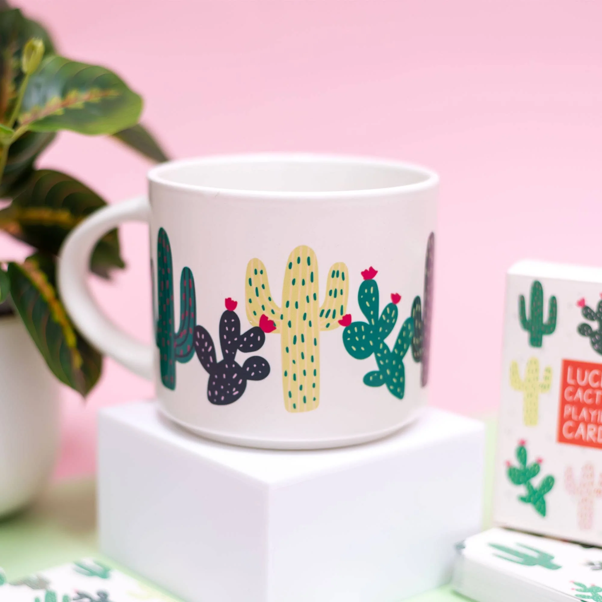 Cacti Ceramic Mug - Cream - Image 3