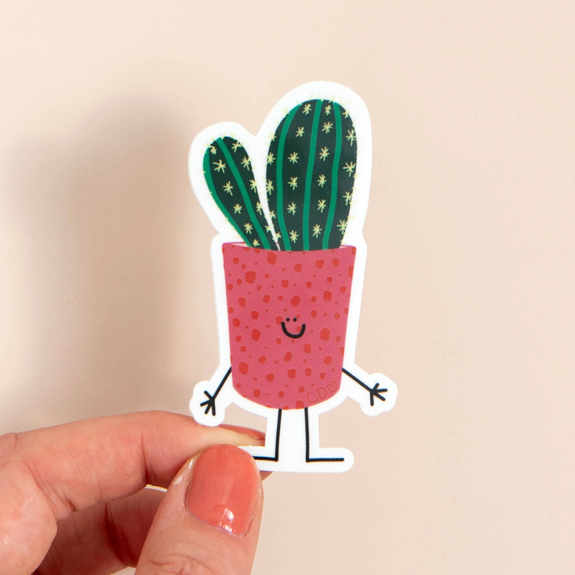 Cactus Doodle Friend Decal Sticker - Image 2