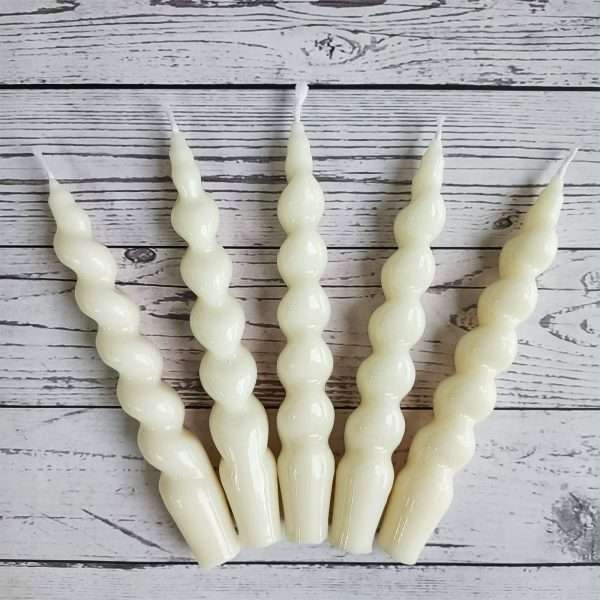 2-Pack Spring New White 7inch Spiral Taper Holiday Candles - Image 3