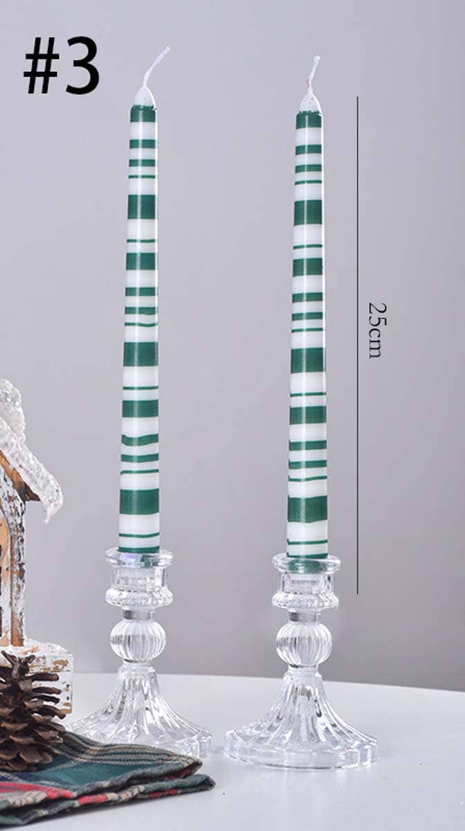 Smokeless Christmas Decorative Printed Taper Candle - Image 10