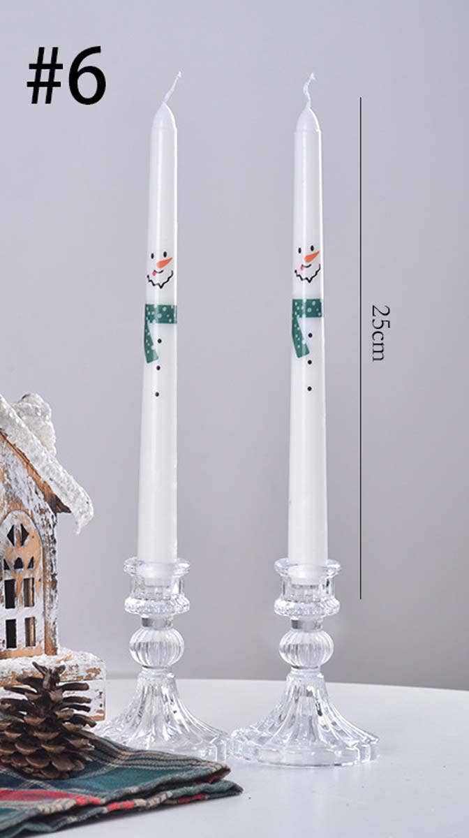 Smokeless Christmas Decorative Printed Taper Candle - Image 8
