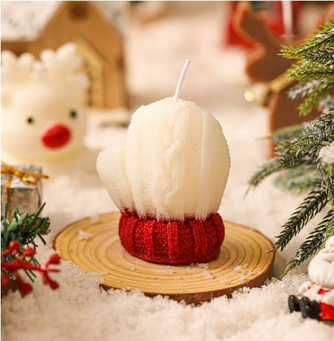 Holiday Decor Christmas Gloves Handmade Soy Scented Candle - Image 5