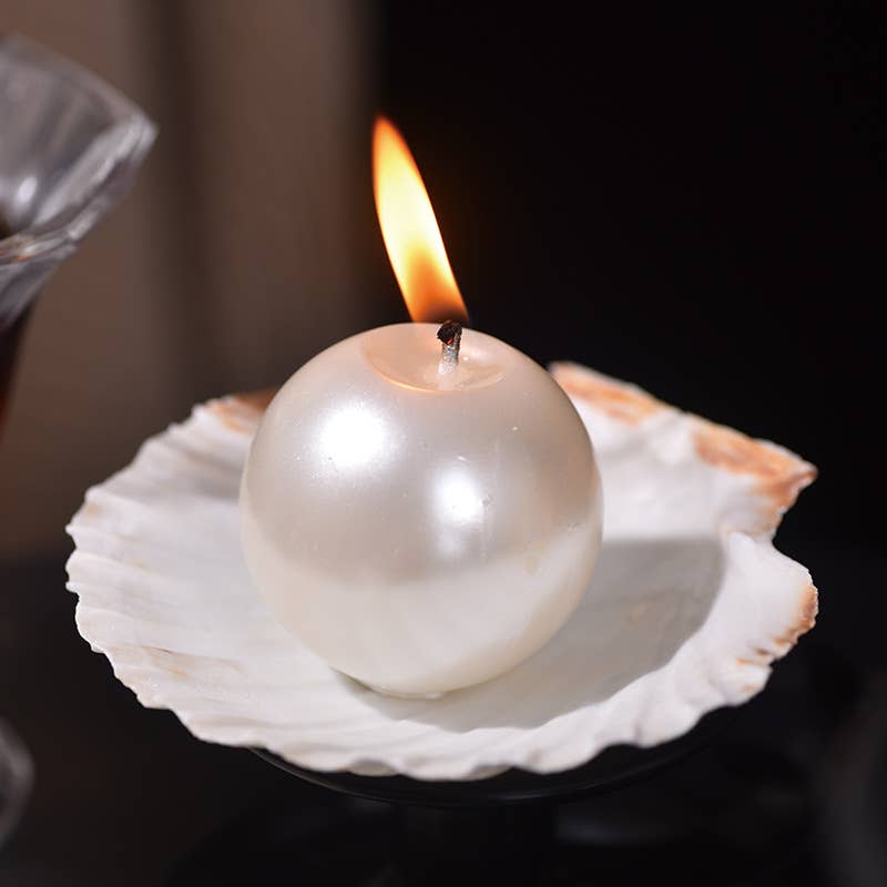 Romantic Atmosphere Smokeless Pearl & Shell Scented Candle- two piece - Image 2