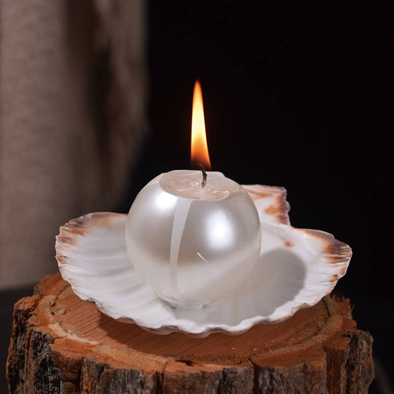Romantic Atmosphere Smokeless Pearl & Shell Scented Candle- two piece - Image 3