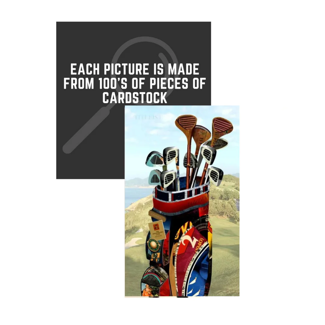 3D Collage Art | Golf Bag (40"x20") - Image 4
